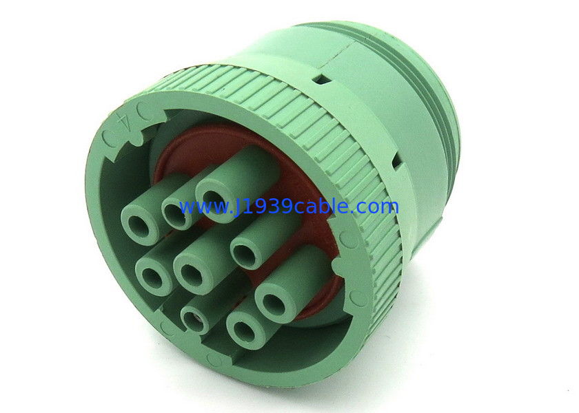 Green Type 2 Female J1939 9 Pin Connector , J1939 Deutsch Connector
