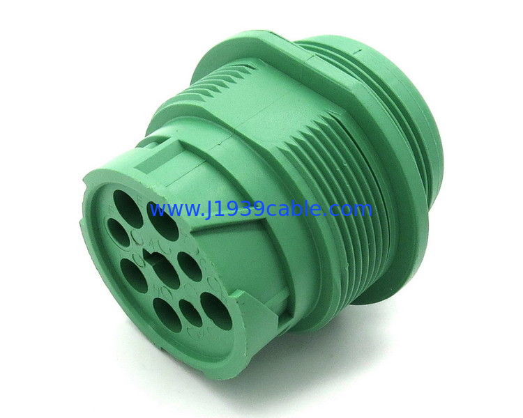 Green Threaded Type 2 Deutsch 9 Pin J1939 Male Plug Connector with 9 Pins