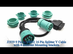Deutsch J1939 Male Female to OBD 2 OBD2 Connector Splitter Y Cable