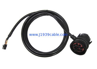 Deutsch 9-Pin J1939 Male and Female Pass-through to Molex 6 Pin Female Cable