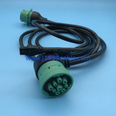 Right Angle Deutsch 9 Pin J1939 Female to Molex 6 Pin Female and Deutsch 9-Pin Male Y Cable