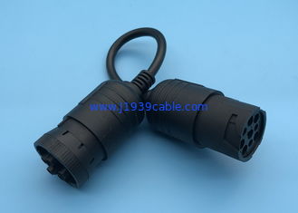 J1708 Deutsch 6 Pin Female to Black Type 1 J1939 Deutsch 9 Pin Male Cable