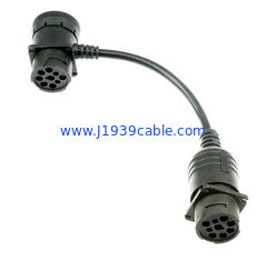 J1939 Deutsch 9 Pin Male and Female Pass-thru to 9 Pin J1939 Male Cable