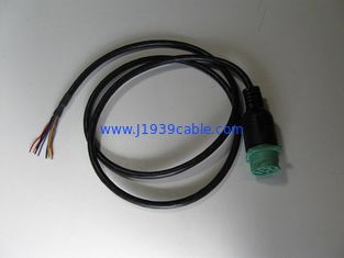 Green Type 2 J1939 Deutsch 9 Pin Male Receptacle to Open End Cable