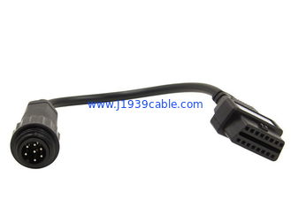 OBD2 OBDII 16 Pin J1962 Female to Knorr Wabco Trailer 7 Pin Male Connector Cable