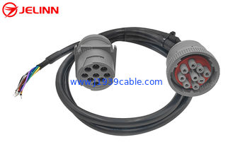 CAT 9 Pin Male Female to Open End Pigtail Splitter Y Cable for Caterpillar Excavators