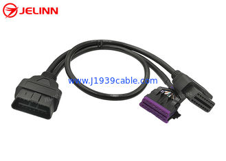 Overmolded OBD2 Y Cable J1962 OBDII OBD2 Male To OBD2 Female Volkswagen OBD2 Female