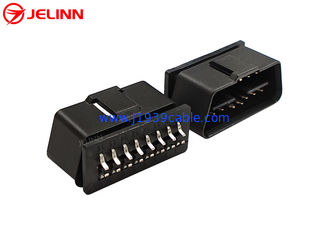 Customize J1962 16 Pin 24V OBD 2 OBD2 OBDII Male Connector With Curved Pins