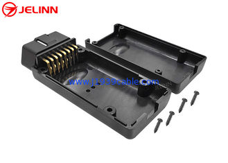 Custom OBD 2 Housing OBD2 Enclosures Case and Male Connector With 90 Degree Right Angle Pin