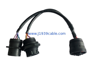 Overmolded J1939 Y Cable Type 1 Female To Male Connector DC300V 5M ohm/10ms