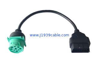 Green Deutsch 9 Pin J1939 Male to J1962 OBD OBD-II Male CAN Bus Cable