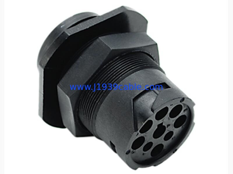 Threaded Type 1 Amphenol J1939 9 Pin Connector , J1939 Diagnostic Connector