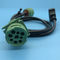 Green Deutsch 9 Pin J1939 Female to OBD2 OBDII 16 Pin Female and J1939 Male Splitter Y Cable