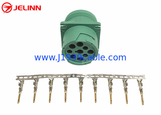 Green Type 2 Deutsch 9 Pin J1939 Male Plug Connector with 9 PCS of Pins