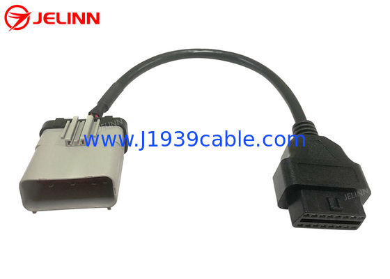 14 Pin RP1226 Male to OBD2 J1962 Female Cable for 2019 and Newer Heavy Trucks in North America
