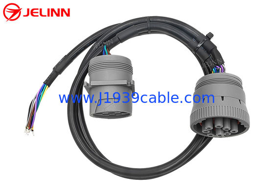 CAT 9 Pin Male Female to Open End Pigtail Splitter Y Cable for Caterpillar Excavators