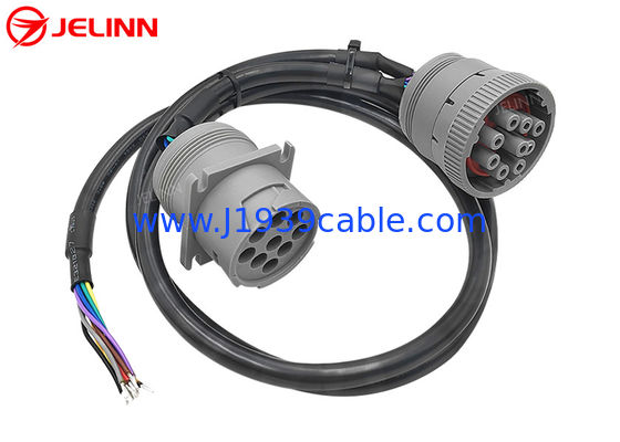 CAT 9 Pin Male Female to Open End Pigtail Splitter Y Cable for Caterpillar Excavators