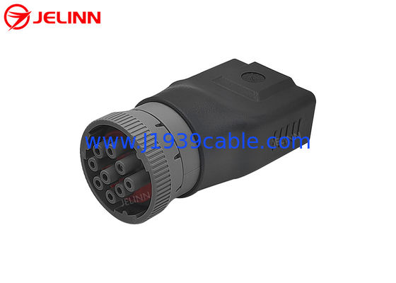 CAT Gray J1939 9 Pin to OBD 2 OBD2 16 Pin Adapter for Caterpillar Excavator