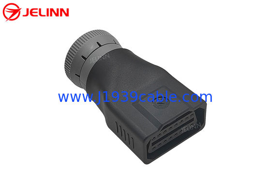 CAT Gray J1939 9 Pin to OBD 2 OBD2 16 Pin Adapter for Caterpillar Excavator