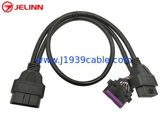 Overmolded OBD2 Y Cable J1962 OBDII OBD2 Male To OBD2 Female Volkswagen OBD2 Female