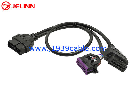 Overmolded OBD2 Y Cable J1962 OBDII OBD2 Male To OBD2 Female Volkswagen OBD2 Female