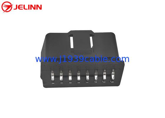 16 Pin J1962 OBD2 OBDII Male Plug Connector with Curved Pins at The Back