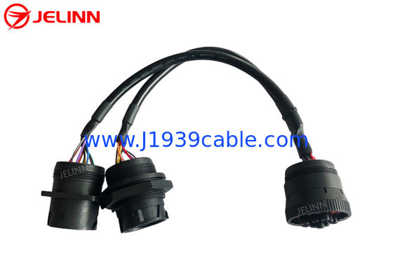 Overmolded J1939 Y Cable Type 1 Female To Male Connector DC300V 5M ohm/10ms