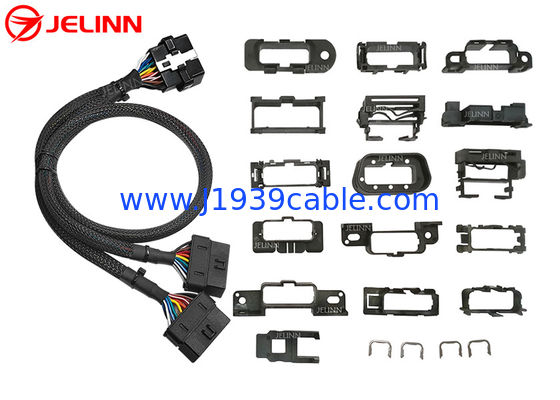 Universal OBD 2 J1962 OBDII Obd2 T-harness Splitter Spliter Y Cable With Multi Mounting Brackets for All Car Makes