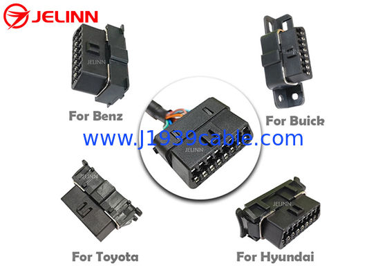 Universal OBD 2 J1962 OBDII Obd2 T-harness Splitter Spliter Y Cable With Multi Mounting Brackets for All Car Makes