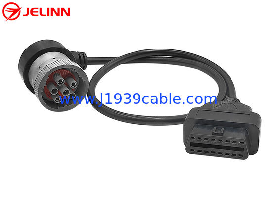 Right Angle J1708 6 Pin Connector to OBD 2 Connector Cable for Diagnosing Devices or Trackers