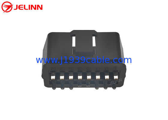 J1962 24V OBD 2 OBD2 16 Pin Male Connector With Straight Pins