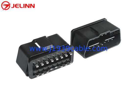J1962 24V OBD 2 OBD2 16 Pin Male Connector With Straight Pins