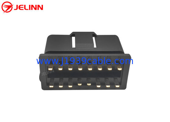 Automotive 16pin OBD 2 OBDII Male Connector With Straight Pins