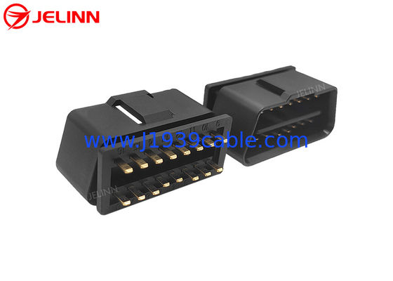 Automotive 16pin OBD 2 OBDII Male Connector With Straight Pins