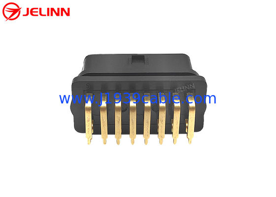 OBD 2 OBDII Female Connector With Right Angle Pin Bent Towards the Wide Side