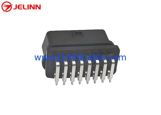 16 Pin OBD 2 OBD2 OBDII Female Connector With Right Angle Pins Bent Towards the Wide Side