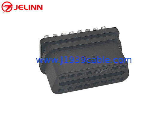 16 Pin OBD 2 OBD2 OBDII Female Connector With Right Angle Pins Bent Towards the Wide Side