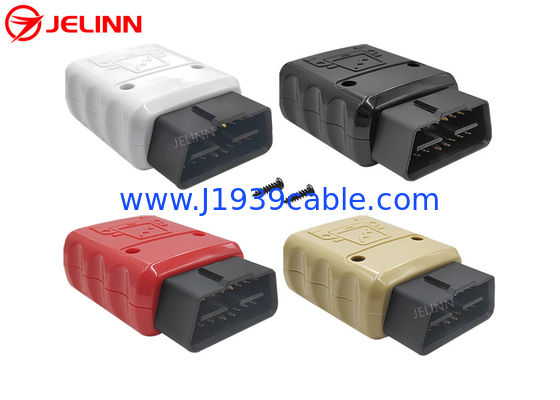 OBD 2 Shell Enclosure OBD2 Plastic Housing and Male Plug With Curved Pin and Screws
