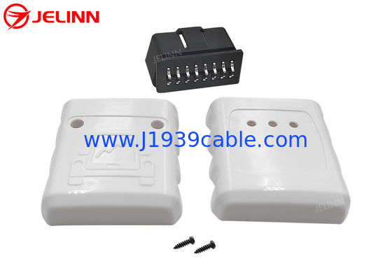 OBD 2 Shell Enclosure OBD2 Plastic Housing and Male Plug With Curved Pin and Screws