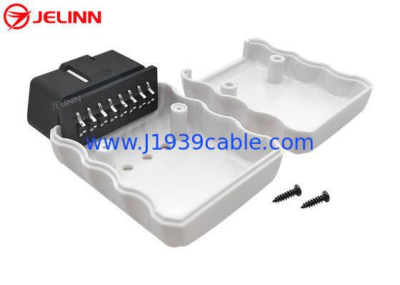 OBD 2 Shell Enclosure OBD2 Plastic Housing and Male Plug With Curved Pin and Screws