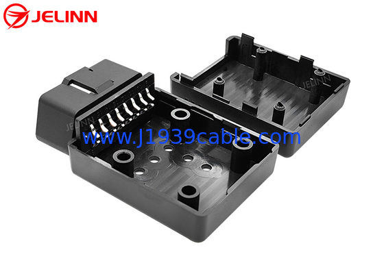 OBD 2 Enclosure Housing OBD2 Case and Male Connector With Curved Pin