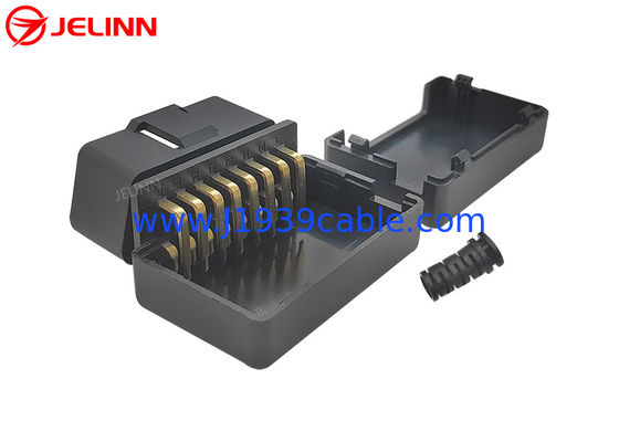 OBD 2 Plastic Housing Case OBD2 Shell and Male Connector With 90 Degree Right Angle Pins
