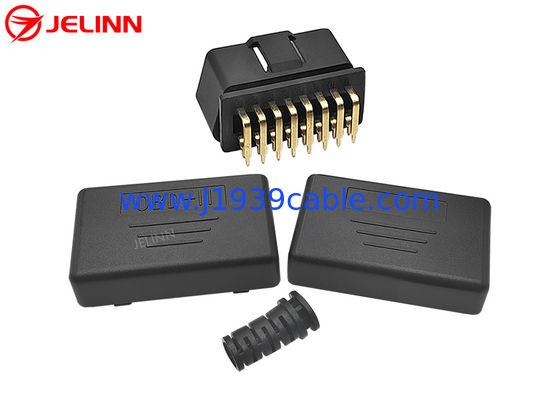 OBD 2 Plastic Housing Case OBD2 Shell and Male Connector With 90 Degree Right Angle Pins