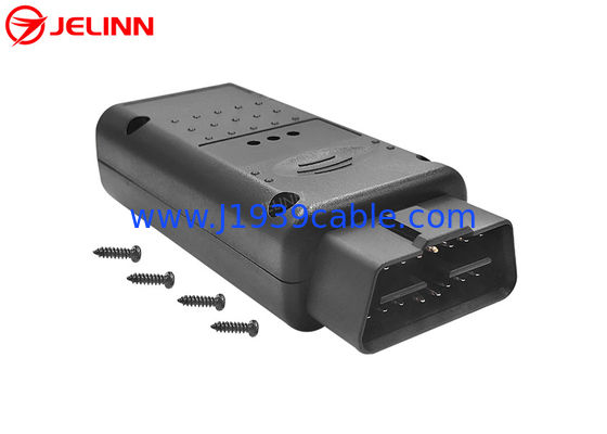 Custom OBD 2 Housing OBD2 Enclosures Case and Male Connector With 90 Degree Right Angle Pin