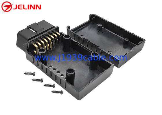 OBD2 Enclosure OBD 2 Plastic Housing Case With 90 Degree Right Angle Pin Connector and Screws
