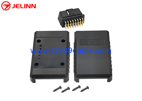 OBD2 Enclosure OBD 2 Plastic Housing Case With 90 Degree Right Angle Pin Connector and Screws