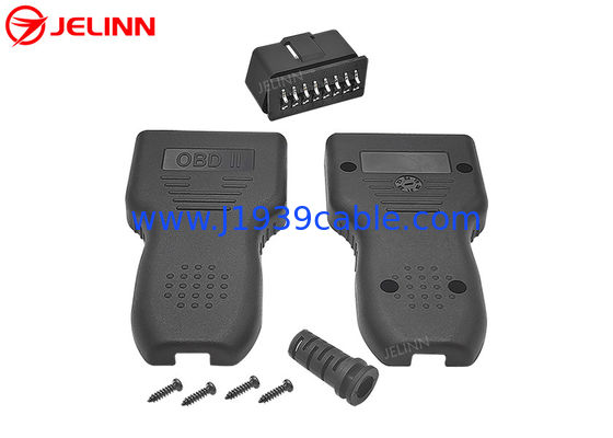 OBD2 Shell Enclosure Housing and OBD 2 Male Plug With Curved Pins