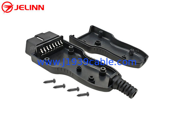 OBD2 Shell Enclosure Housing and OBD 2 Male Plug With Curved Pins