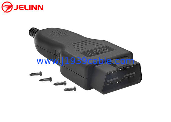OBD2 Shell Enclosure Housing and OBD 2 Male Plug With Curved Pins