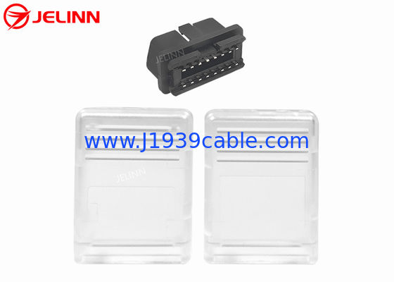 OBD2 Plastic Transparent Housing OBD 2 Enclosure and OBDII Male Connector With Straight Pins